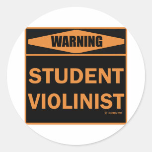 Sticker Rond Violoniste étudiant