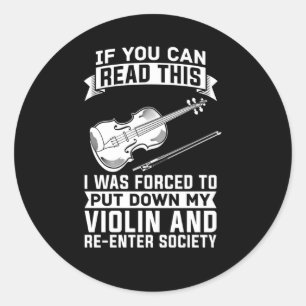 Sticker Rond Violoniste musicien Joueur de violon Orchestre vio