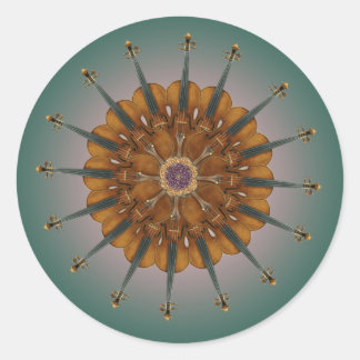 Sticker Rond Violons rayonnants
