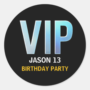 Sticker Rond VIP Birday Party, VIP Pass