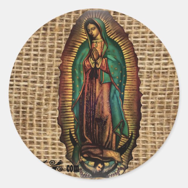 STICKER ROND VIRGEN DE GUADALUPE COULEUR PRODUITS PERSONNALISAB (Devant)
