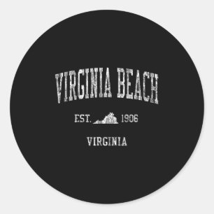 Sticker Rond Virginia Beach Va Sport Vintage Design Tee