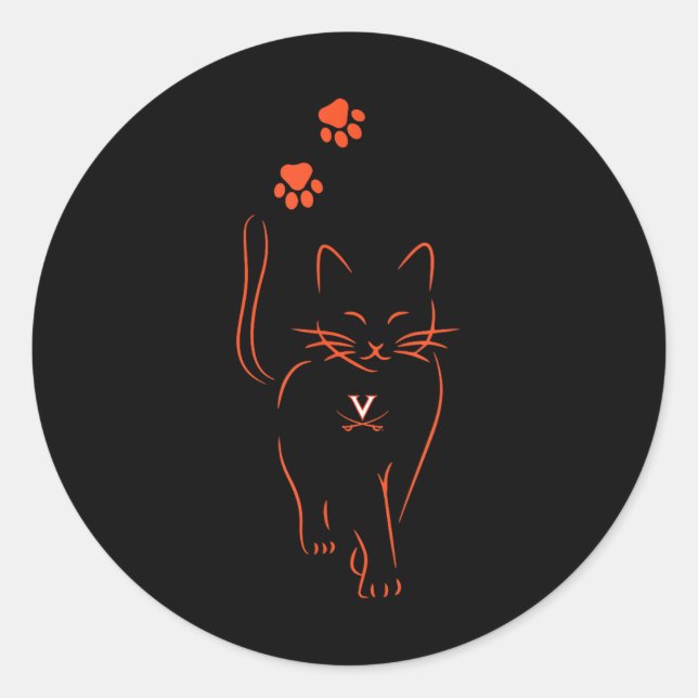 Sticker Rond Virginia Cavaliers Licence d'impression Uni-adulte (Devant)