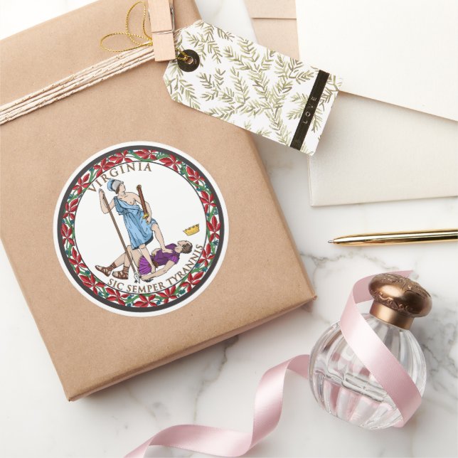 Sticker Rond Virginia State Seal, Le drapeau de l'état de Virgi (Cadeaux)