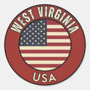 Sticker Rond Virginie-Occidentale États-Unis d'Amérique