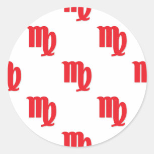 Sticker Rond Virgo Motif Rouge