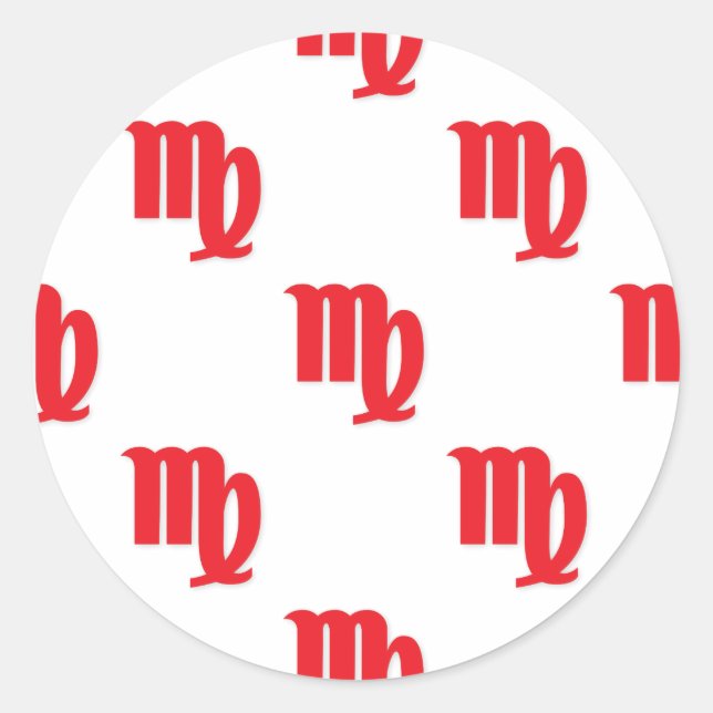 Sticker Rond Virgo Motif Rouge (Devant)