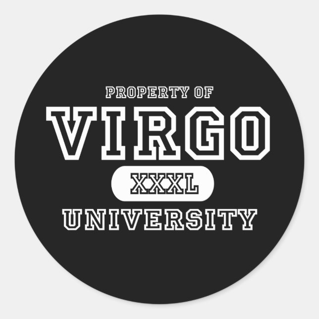 Sticker Rond Virgo University Dark (Devant)