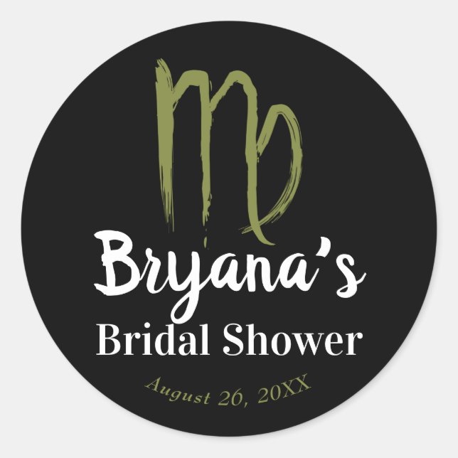 Sticker Rond VIRGO Zodiac août Fête des mariées septembre (Devant)