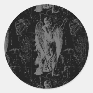 Sticker Rond Virgo Zodiac Constellation Hevelius 1690