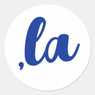 Sticker Rond virgule de la Kamala prononcer le texte bleu