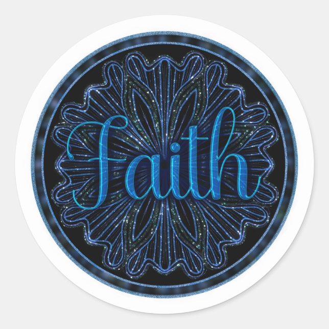 Sticker Rond Virtue Faith Mandala (Devant)