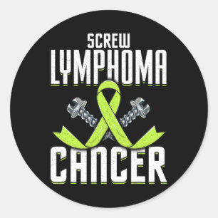 Sticker Rond Vis Lymphome Cancer Lime Sensibilisation Ruban Com