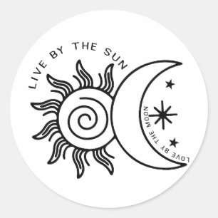 Sticker Rond "Vis par le Soleil, Amour par la Lune-Céleste