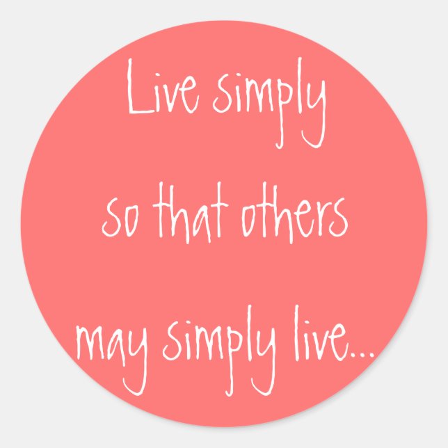 Sticker Rond Vis simplement, pour que d'autres puissent simplem (Devant)