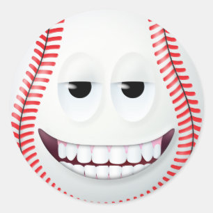 Sticker Rond Visage 2 de base-ball