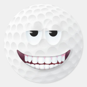 Sticker Rond Visage 2 de boule de golf