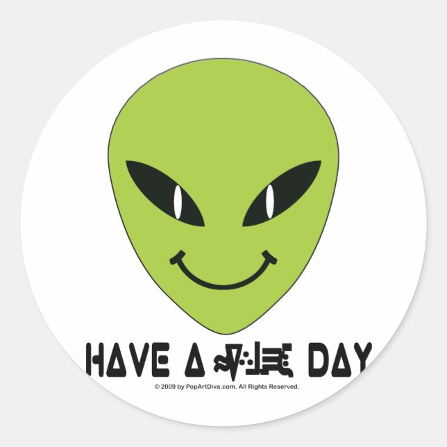 Sticker Rond Visage Alien (Devant)
