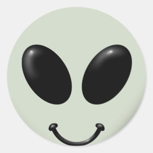 Sticker Rond Visage Alien
