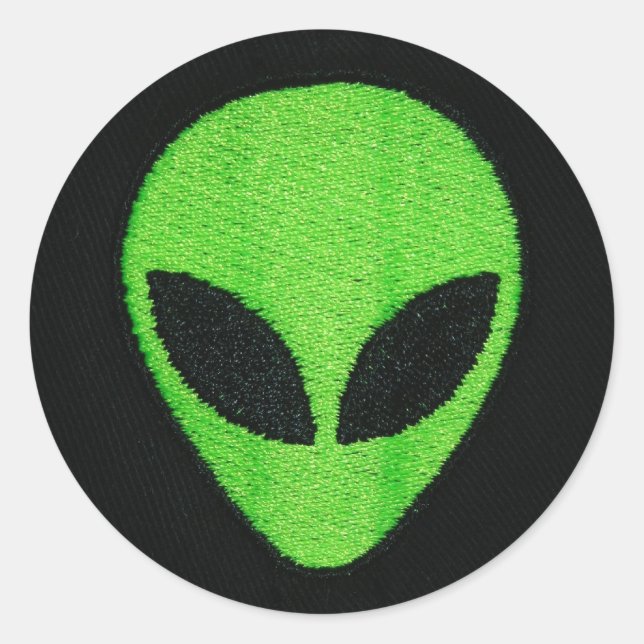 Sticker Rond Visage Alien (autocollants) (Devant)