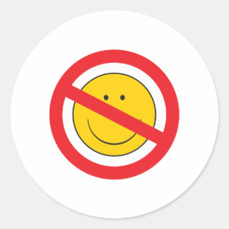 Sticker Rond Visage anti-souriant