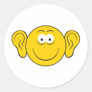 Sticker Rond Visage aux grandes oreilles
