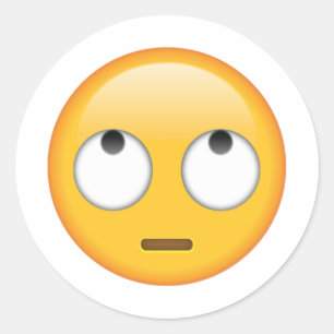 Sticker Rond Visage avec les yeux roulants - Emoji