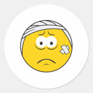Sticker Rond Visage Boo boo blessé