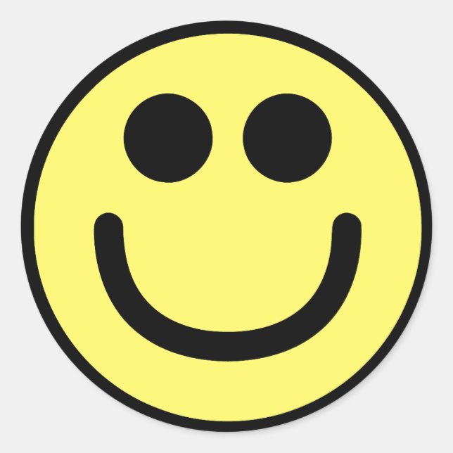 Sticker Rond Visage classique jaune (Devant)