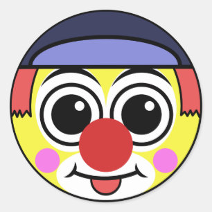Sticker Rond Visage clown