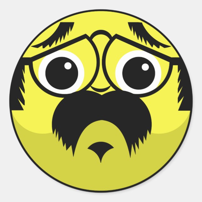 Sticker Rond Visage concerné (Devant)