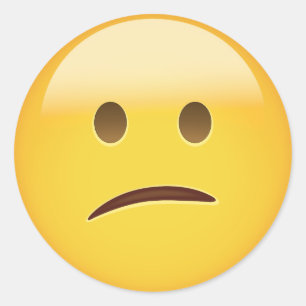 Sticker Rond Visage confus Emoji