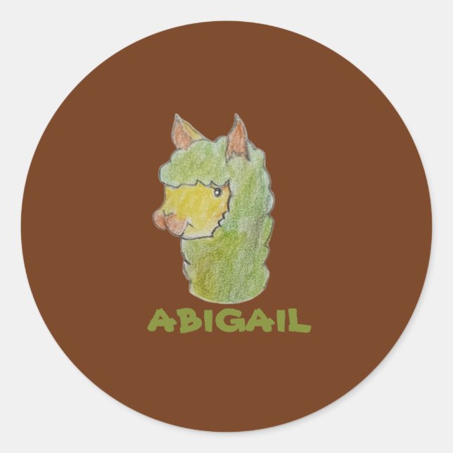 Sticker Rond Visage d'alpaca mignon art  (Devant)