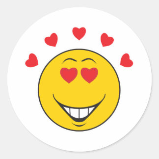 Sticker Rond Visage d'amour