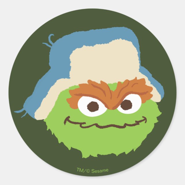 Sticker Rond Visage de bois d'Oscar le Troubadour (Devant)