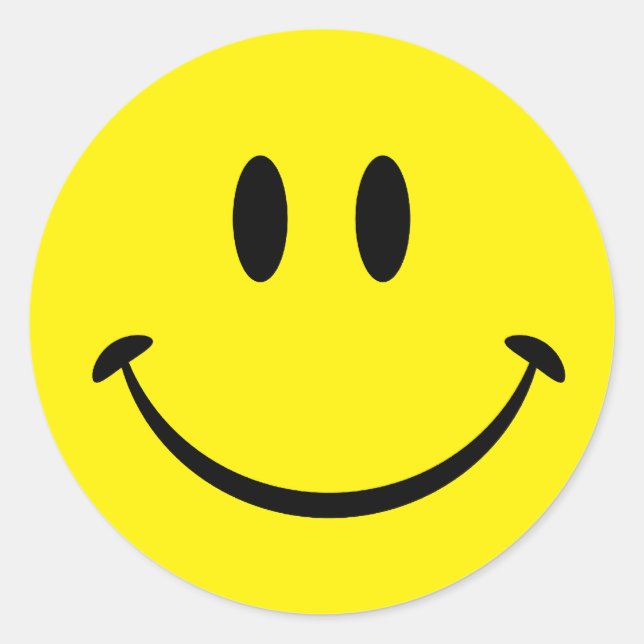 Sticker Rond Visage de bonheur (Devant)