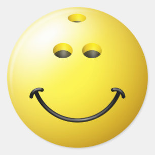 Sticker Rond Visage de boule de bowling