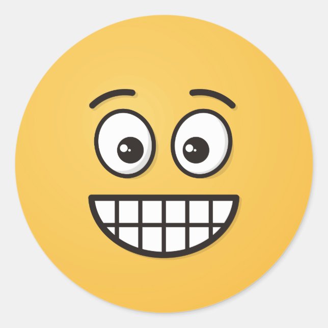 Sticker Rond Visage de broyage avec yeux ouverts (Devant)