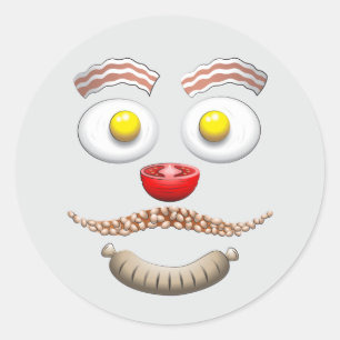 Sticker Rond Visage de brunch heureux