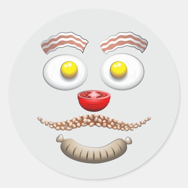 Sticker Rond Visage de brunch heureux (Devant)