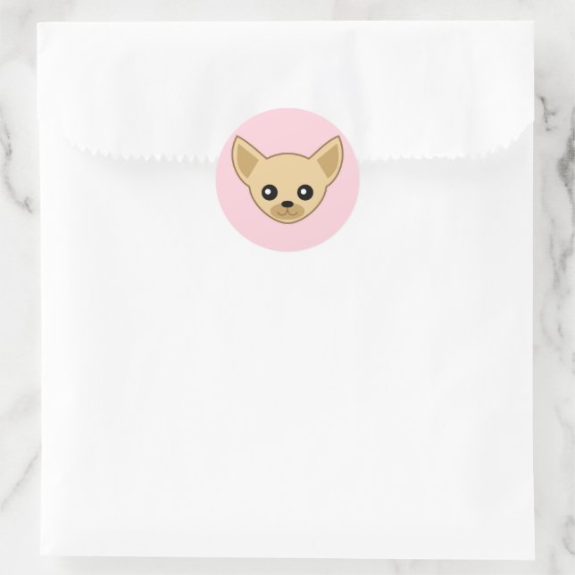 Sticker Rond Visage de Chihuahua (Sac)