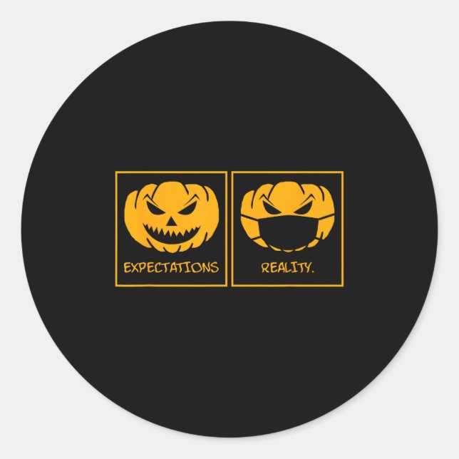 Sticker Rond Visage de citrouille de lanterne jack o expectatio (Devant)