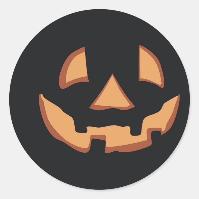 Sticker Rond Visage de citrouille pour Halloween (Devant)