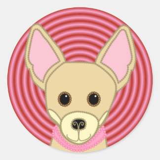 Sticker Rond Visage de fille du Chihuahua