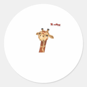 Sticker Rond visage de girafe en colère d'emoji