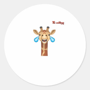 Sticker Rond visage de girafe en pleurs émotionnels