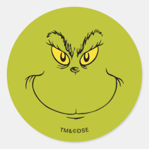 Sticker Rond Visage de Grinch qui a volé Noël