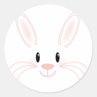 Sticker Rond Visage de lapin