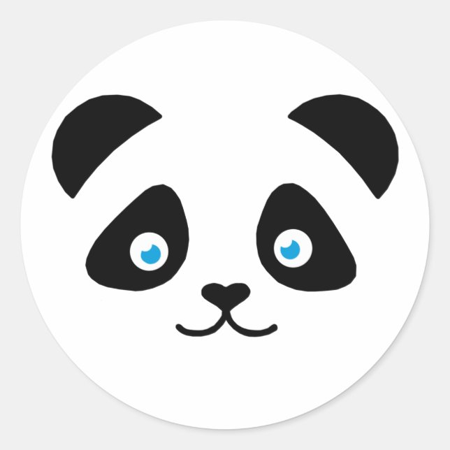 Sticker Rond visage de l'ours panda (Devant)