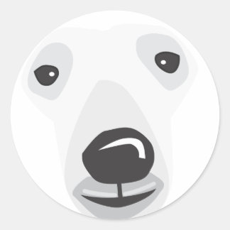 Sticker Rond Visage de l'ours polaire